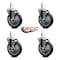 Service Caster 5'' Thermo Rubber Swivel 7/16'' Grip Ring Stem Caster Set with Brake, 4PK SCC-GR20S514-TPRB-TLB-716138-4 - alternate 4